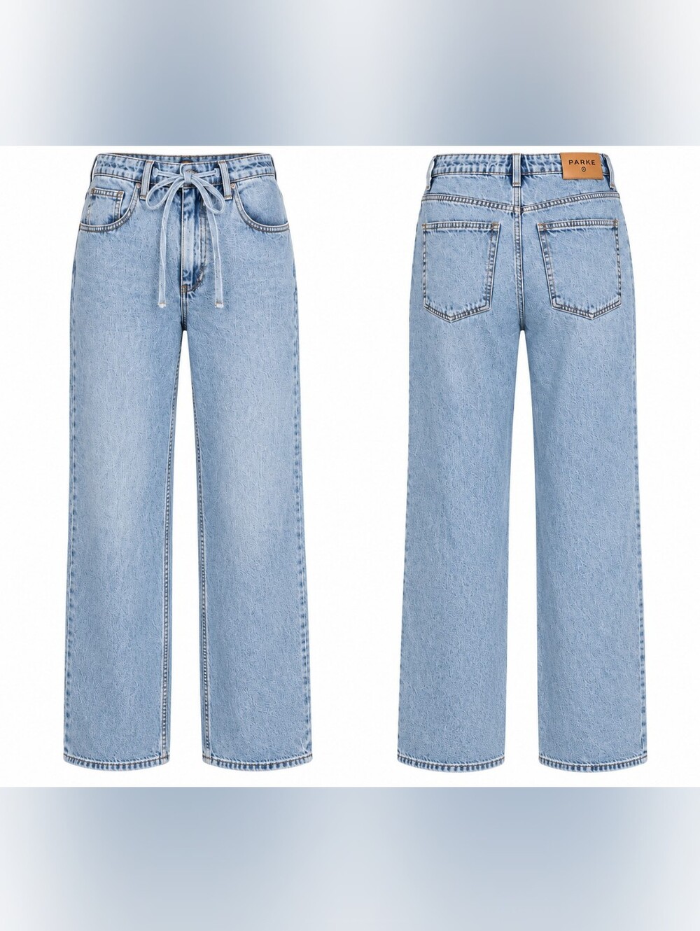 NWT Parke x Target Light Wash Drawstring Straight Leg Jeans 6 90s Streetwear